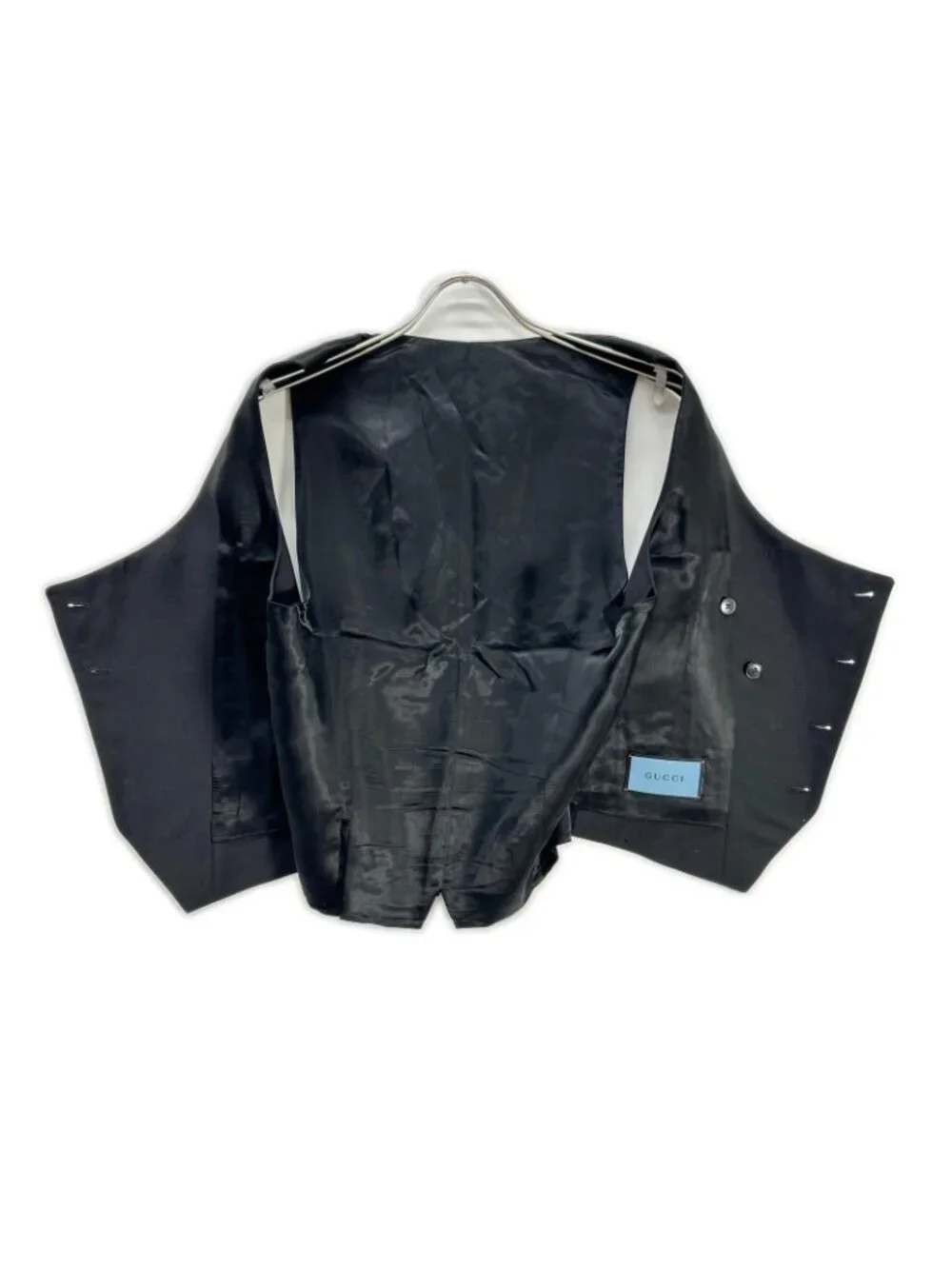 Gucci Black Mohair Wool Tuxedo Gilet Vest